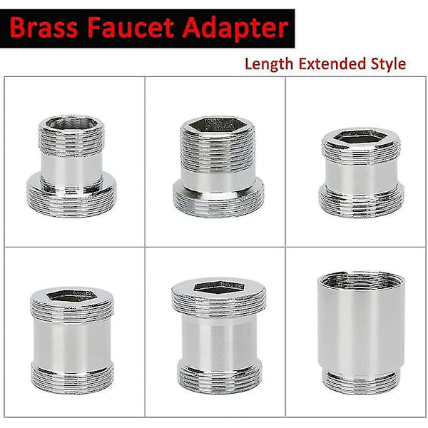 Pakke Messingkranadapter, 22mm NPT Hane til Hane Kranlufterkontakt for Vaskkran Vannrenserlufter (m18 - M22)