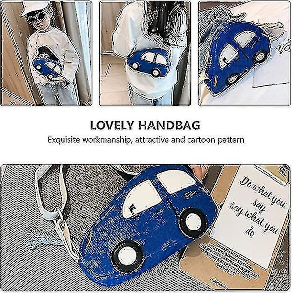 Liten Messenger-lommebok for småbarn, Mini Messenger-veske for jenter og gutter, Tegneseriebil Skulderveske, grønn
