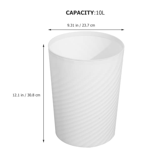 10l Hvit Søppelbøtte i Plast med Enkelt Design og Solid Struktur