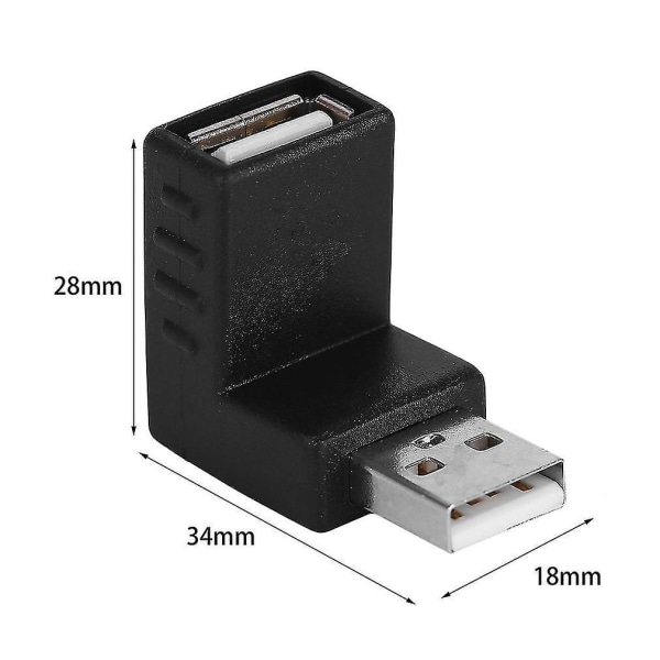 USB 2.0 Hann til Hunn 90 Graders Vinklet Adapterkontakt