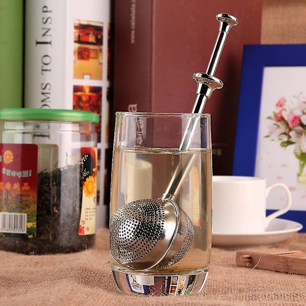 Kule-trykk Te-blad Urte Låsende Infuser Sil