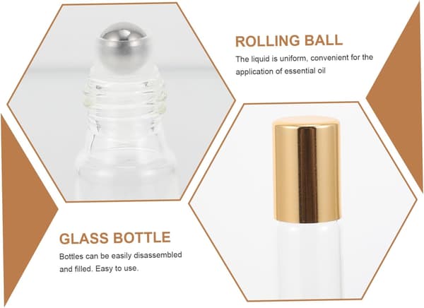 20 st eterisk oljeflaska Parfymflaska för resor Multifunktionell oljedispenser i glas