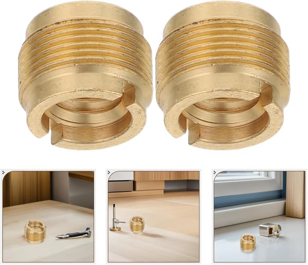 4 stk. kvinnelig mikrofonadapter 3/8 tommer til 5/8 tommer kobber gjenget skruemutter