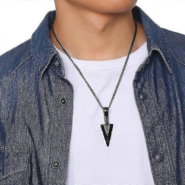 Miesten Kylmä Vintage-Nuoliriipuskaulakoru Monivärinen Ruostumaton Teräs Mies Rock Punk Lahjat Korut Gray 24 chain