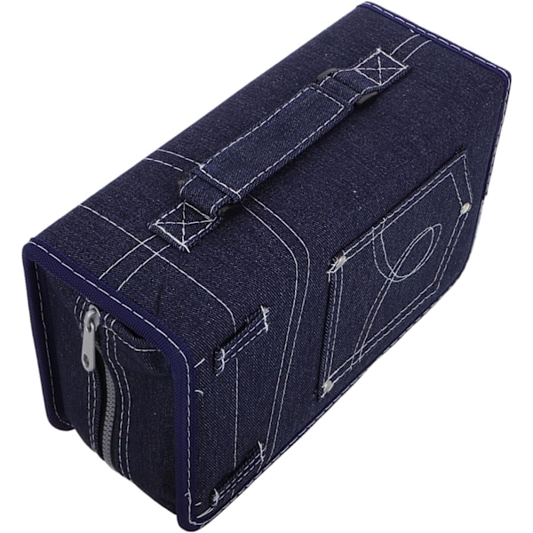 Lompakkokotelo Säilytyslaatikko 60/128 Denim-kankaalle/DVD-säilytyskassi Kompakti Kannettava