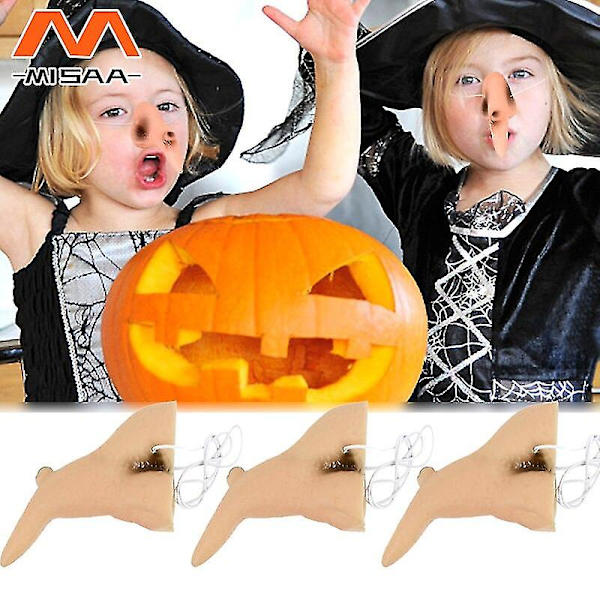 Halloween Heksenesen Halloween Kostyme Rekvisitt Heks Falsk Nese Cosplay Latex Jente Dame Kler Opp Halloween Dekorasjoner For Hjemmet 3pcs