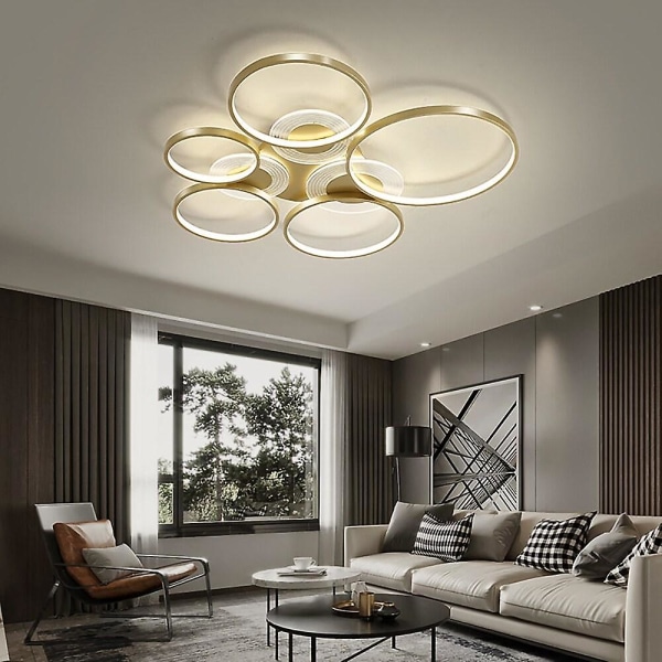 1 Hode Sirkel LED Dimmerbar Taklampe Svart Gull