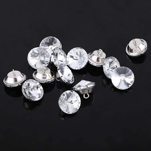 50 stk Krystal Polstring Knapper 20mm Rhinestone