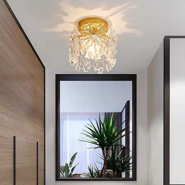 18cm Flush Mount Taklampa Guld Kristall Korridor Modern