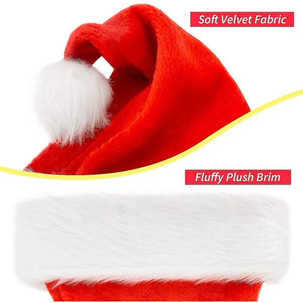 Julehatt, nisselue, julehatt for voksne, Unisex Velvet Comfort Christmas Hats (shikai)-yuhao