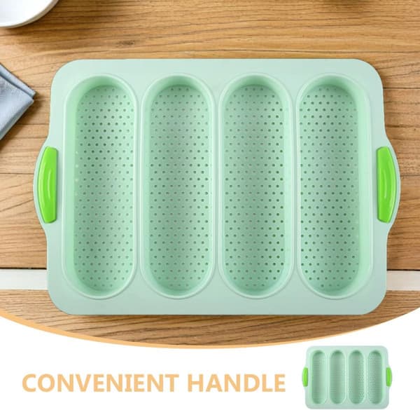 4-spors silikonbrødform Fransk brødform Non-stick silikonbrett Profesjonell