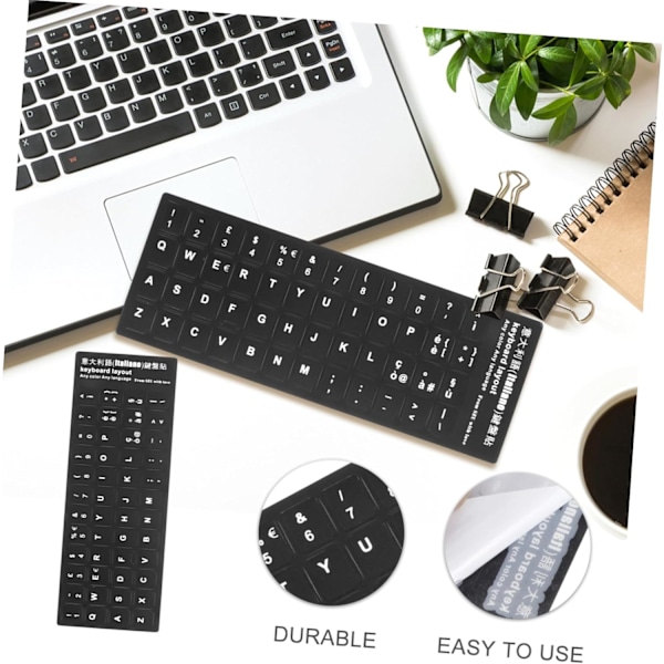 Italienske tastaturklistermærker, erstatningsskin, fantastisk til læring og kommunikation