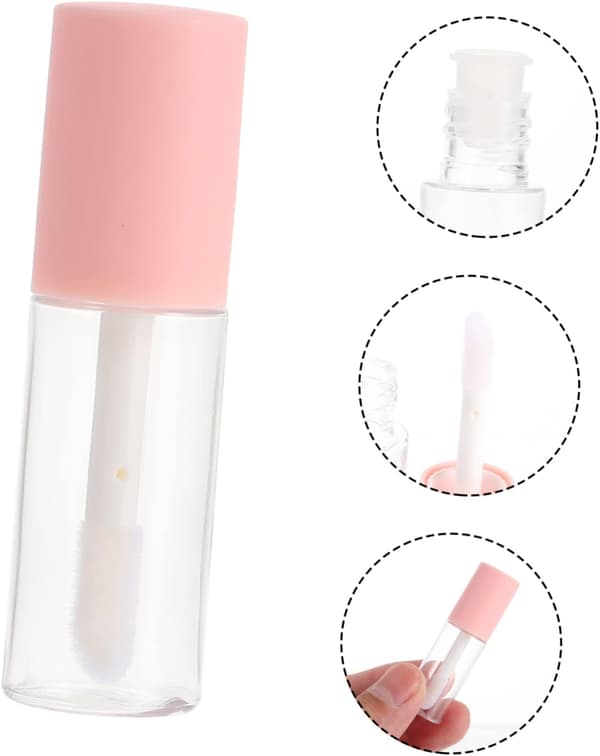 10 stk. 4 ml genopfyldelige læbeglansrør DIY læbeglasflasker lyserøde bærbare læbehonningrør