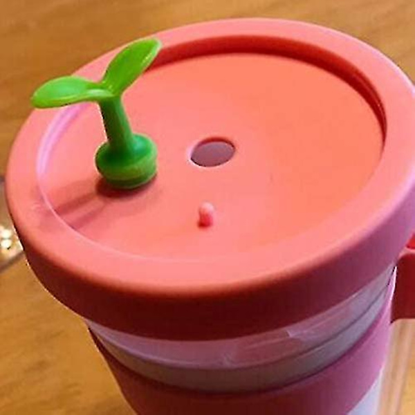 Kannettava muovikupillinen olki 360ml uudelleenkäytettävä mehu- ja maitojuomapullo