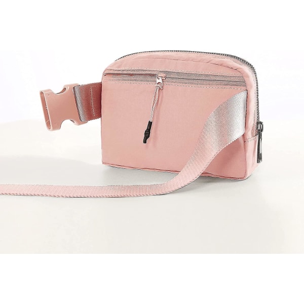 Unisex Fanny Pack med Justerbar Stropp Mini Belteveske for Trening Løping Reiser Hiking, Lys Rosa