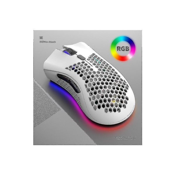 X3 Gaming Trådløs Mus Rgb Dobbelmodus Spill Mekanisk Makro Datamaskin Bærbar Mus Stein Hvit