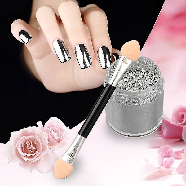 1 Ask 10g Spegelglitterpulver Nagelsmycke Krom Manikyr