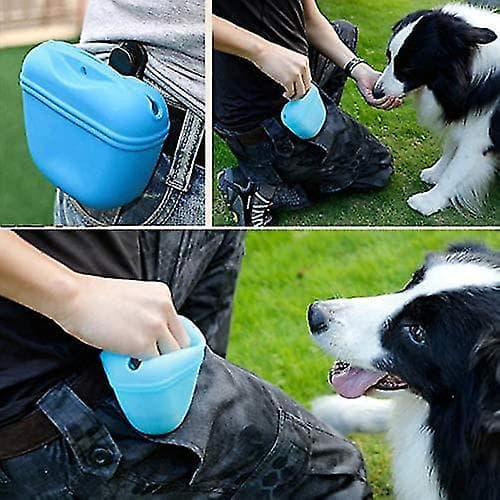 2 Pak Hundefoderposer til Træning, Silikon Hundefoderpose, Magnetisk Lukning, BPA Fri, Pædagogisk
