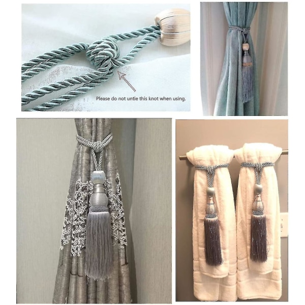 1 Pari Tassel-Verhotuppia Koti Koristeellinen Ikkunaverho Pallo Tassel-Narut Pidäkkeet (vaaleanpunainen) (shikai)-yuhao