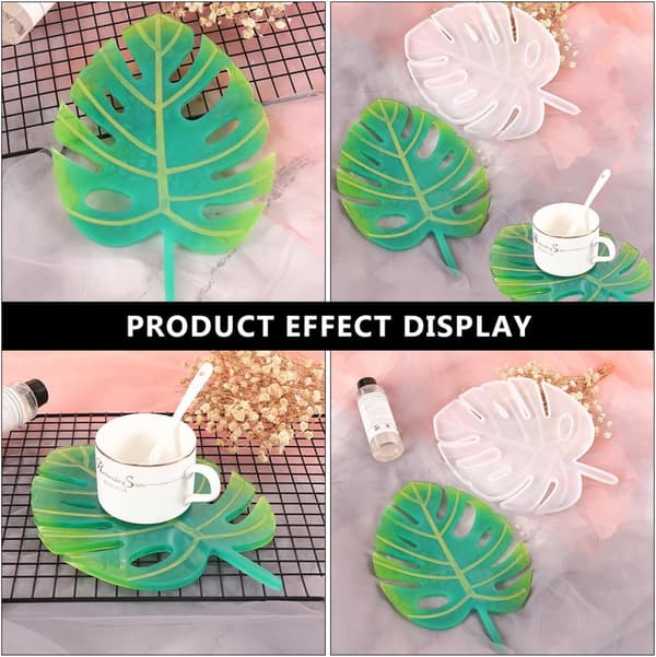 Krystal limform DIY Coaster Making Model Silikoneform til Epoxyharpiks Bladformer Enkel