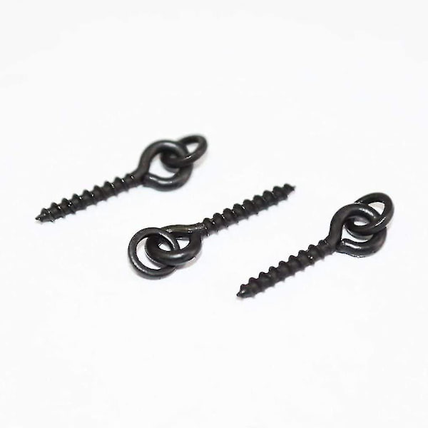 Fiskeskruv för Karpfiske med Runda Länkar och Swivels - Karp Fiske Terminal Rig Tackle 30st Svart