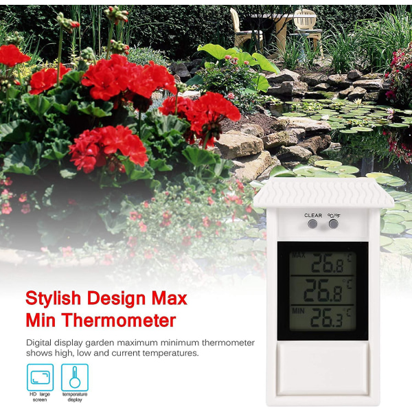 Drivhus Termometer, Vanntett Min Digital Drivhus Termometer Monitor 0.1c Oppløsning