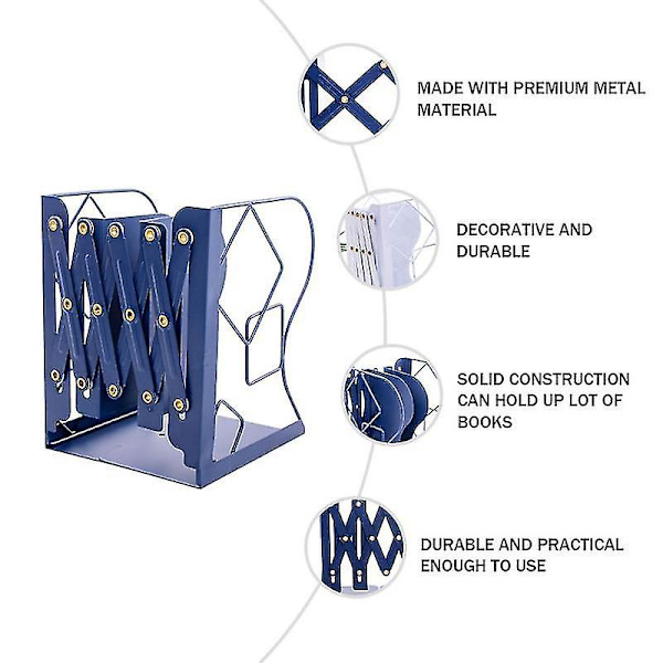 Justerbare Metalbogstøtter, Heavy Duty, til Kontor og Hjem