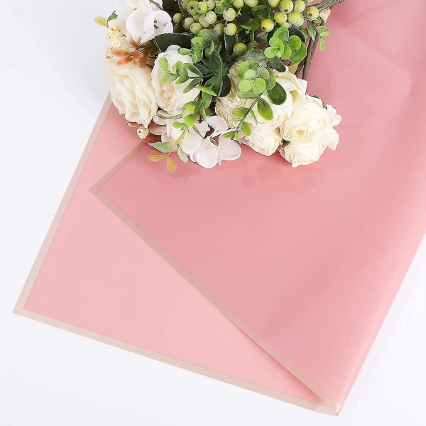 60 Blomsterindpakningspapir Pink Sort Hvid Vandtæt blomsterbuketindpakningspapir med guldkant