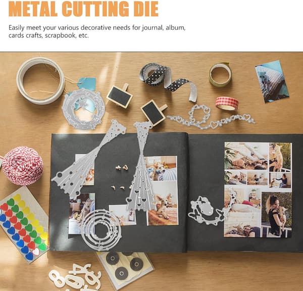 6 stk. metalskærestencilsæt til papirhåndværk og kortfremstilling