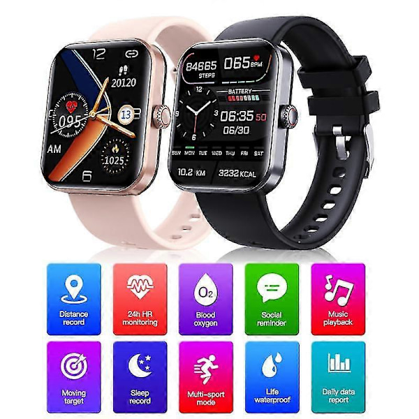 F57l Blodsukkerur Hjertefrekvens Blodtryk Blodilt Temperaturdetektion Sundhed Milan Rose Gold