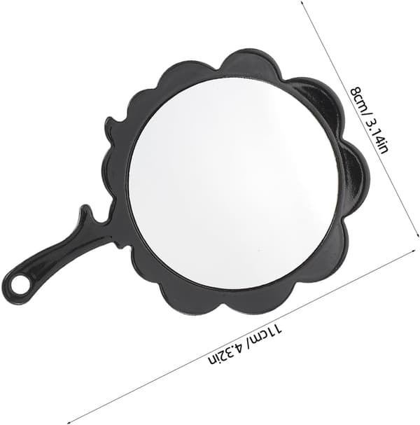 Mini Håndholdt Speil Tre Rhinestone Design Bærbart Lommesminkespeil