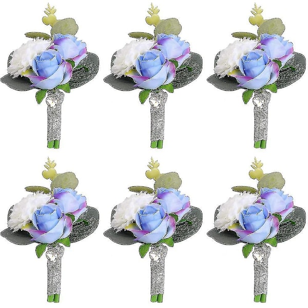 Kunstig Rose Silke Blomst Boutonniere Corsage Bryllup Prom