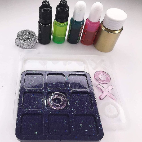 Silikon Tic Tac Toe Mold DIY Resin Board Game Kit