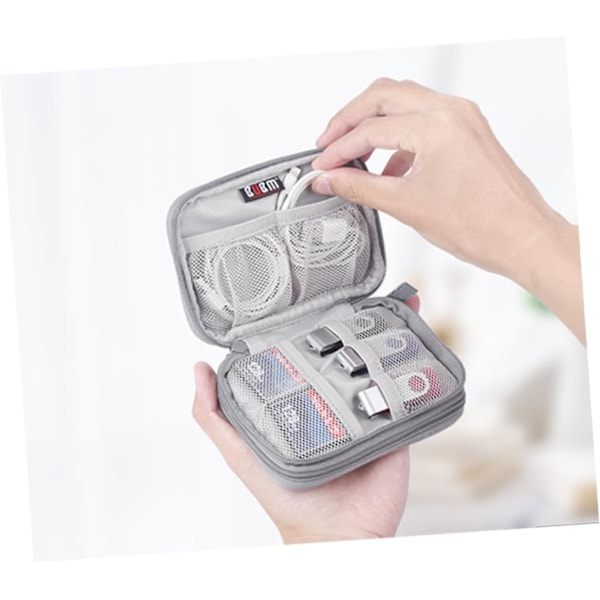 Dobbelt Lag Datakabel Lader Bag 2.5 Tommer Harddisk Oppbevaringsbag Kabelhåndtering for Reise Tilfeldig