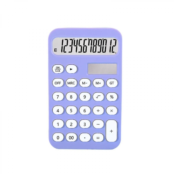 Standard kalkulator 12 siffer med stor LCD-skjerm og rund knapp Candy Color Kalkulator