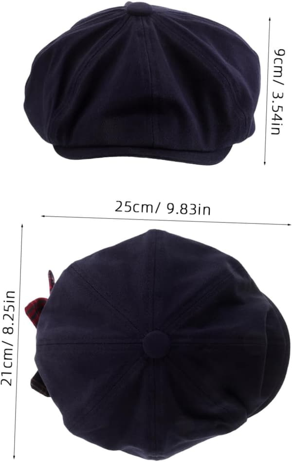 Fransk Beretthatt for kvinner Retro Malere Beret Cap Britisk Stil Dame Cap Tilbehør Mørkeblå