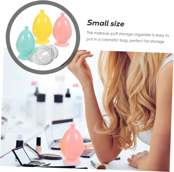 4 stk. Beauty Egg Opbevaringsboks Makeup Svampeboks Makeup Tilbehør Organizer