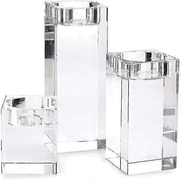 6 størrelser/Lysestake Lysholder Klar Glass Lysholdere 50*50*100mm