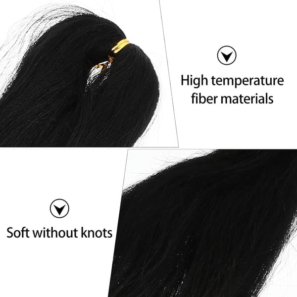 6 st original flätat hår försträckta hårförlängningar professionell varmvattenflätfiberperuk för kvinnor