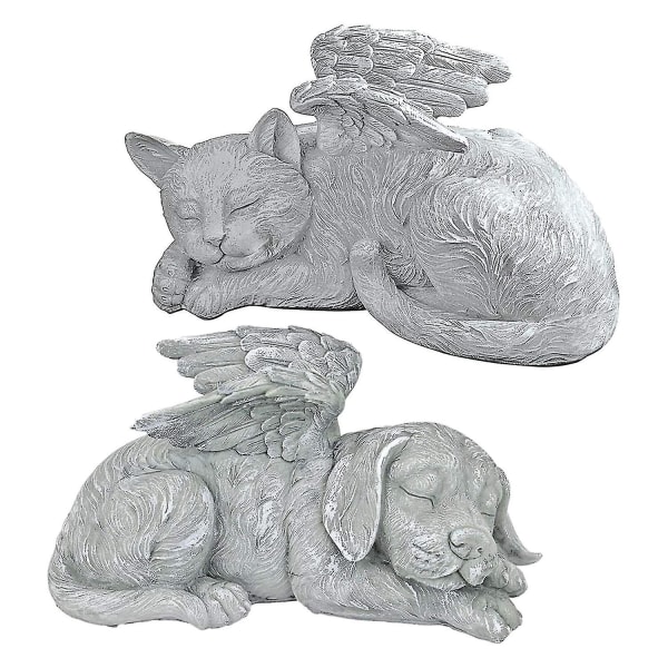 Dog Cat Angel Pet Memorial Statue Grave Marker Resin Crafts