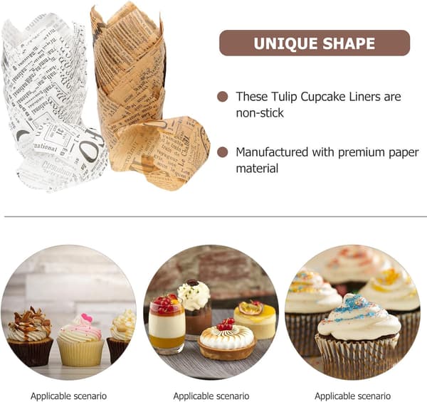 100 st Bageri Cupcakeformar Pappersformar Oljetäta Bra Seghet Kök Cupcakebrickor Papper