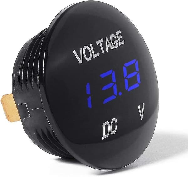 Vanntett Voltmeter med LED Digital Display Voltmeter 12v-24v (blå)