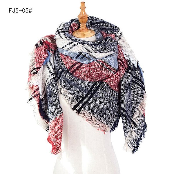 Mote-sjal og skjerf for damer, vinter, damer skjerf, pledd-skjerf for kvinner, tartan-skjerf navy