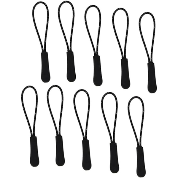 Dragkedjeetiketter Snören Dragkedjor 10-pack Dragkedjeförlängning Grier Reflex Svart