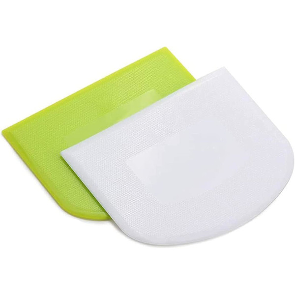 Dejskraber Skål Skraber Kage Skraber Sæt Cutter Til Madlavning Kage Fondant Brød Dejfremstilling Dekorationsværktøjer Køkken Gadgets (grøn hvid)(2 stk)