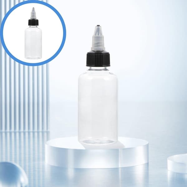 20 st pigmentflaskor tätningsflaskor 50 ml PET-material justerbart flöde fungerar