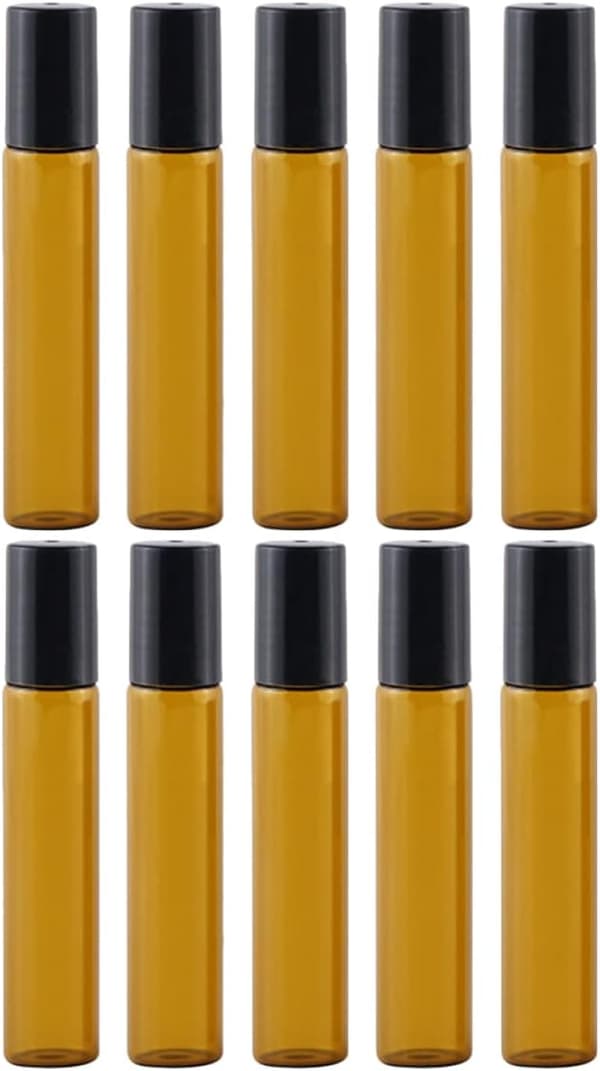 10 stk. roll-on-flasker for eteriske oljer, glassparfymeflasker, påfyllbare roll-on-kuler