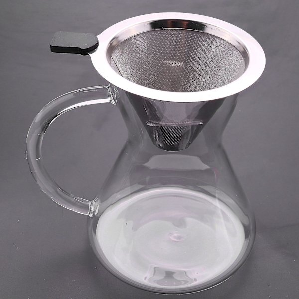400ml Håndbrygget Kaffemager Dryp Tyk Glasbeholder Perkolatorer Rustfrit Stål Kaffe F