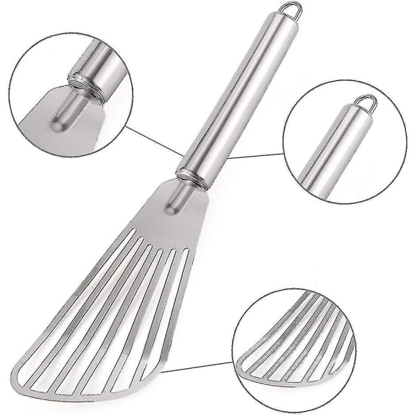 Fisk Spatel Rustfrit Stål Spalte Køkken Spatel Fisk Kød Steak Turner Til At Vende