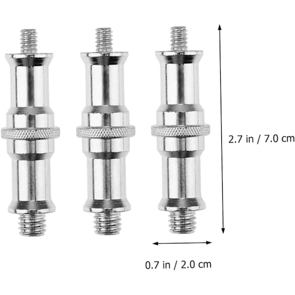 Blixtljusstativ Adapter 3st Gängad Skruv Adapter Set Spigot Skruv Studio Ljusstativ 1/4 till 3/8